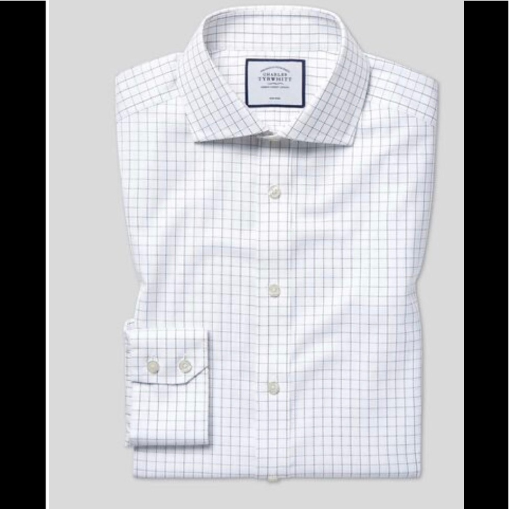 CharlesTyrwhitt Spread Collar NonIron Check Shirt